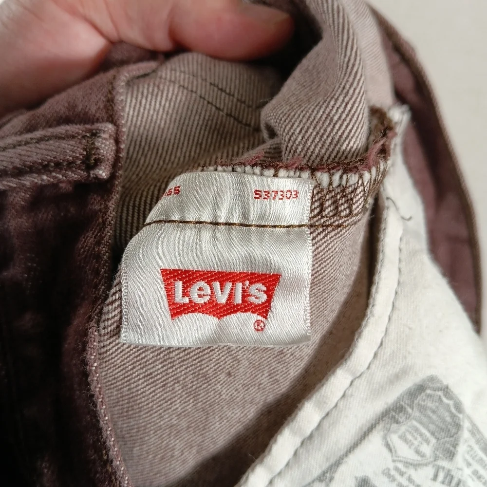 Levis 501xx Jeans Mens 34x30 (32x30) Brown Denim Button Fly Y2K Bat Wing Western